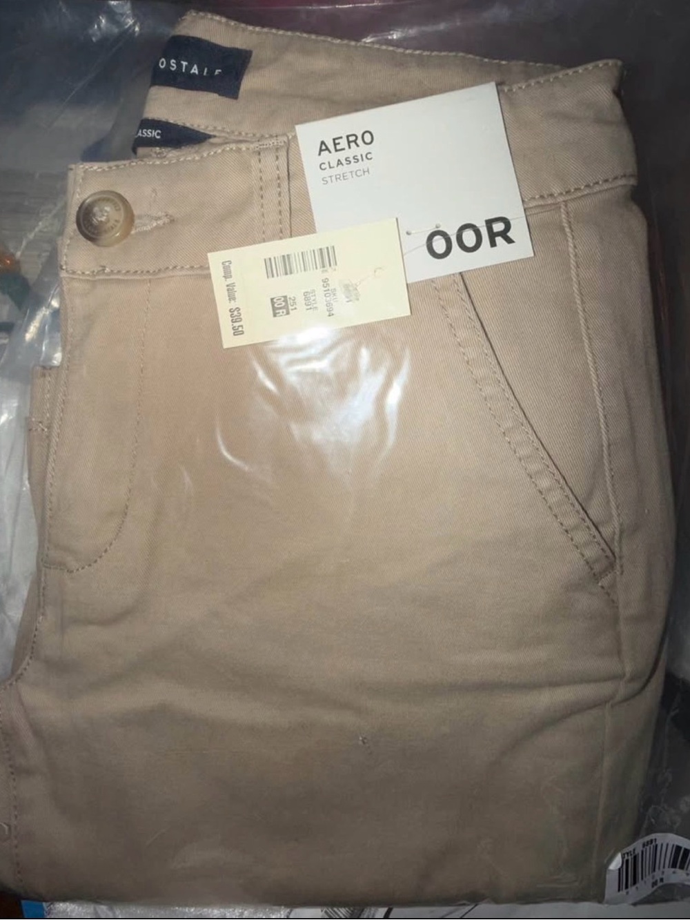 2 Pairs Aeropostale Twill Classic Khaki Pants, Size 00